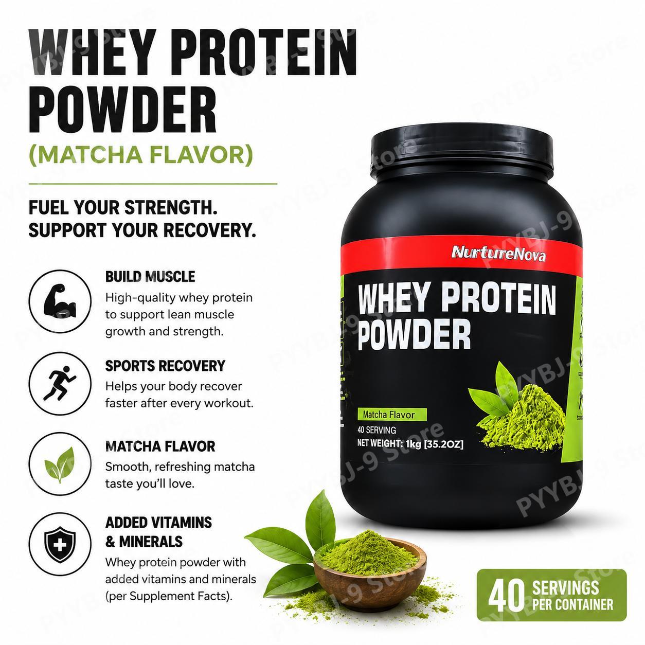 Nutrition Of Fitness - NurtureNova Whey Protein Powder Rasa Matcha