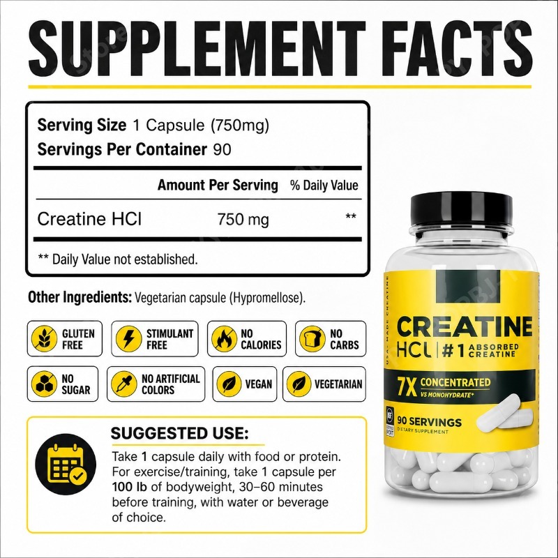 Creatine HCl 750mg 90 Kapsul P - Nutrition Of Fitness ulasan dan harga